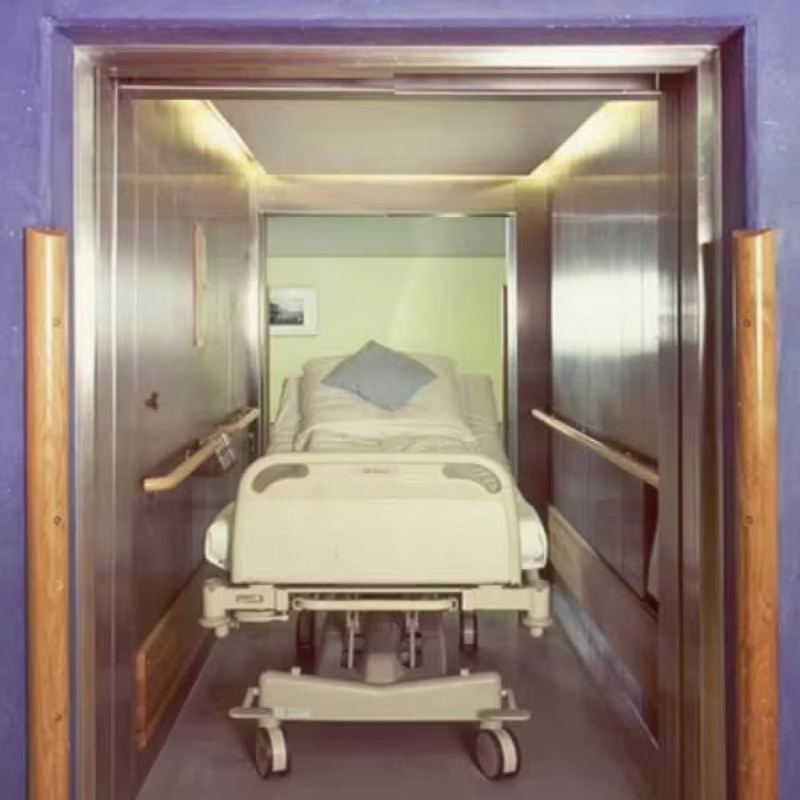 Elevador de maca hospitalar VTEH101 com acionamento CA de alta capacidade com certificação ISO para transporte de maca de paciente, operação segura e suave