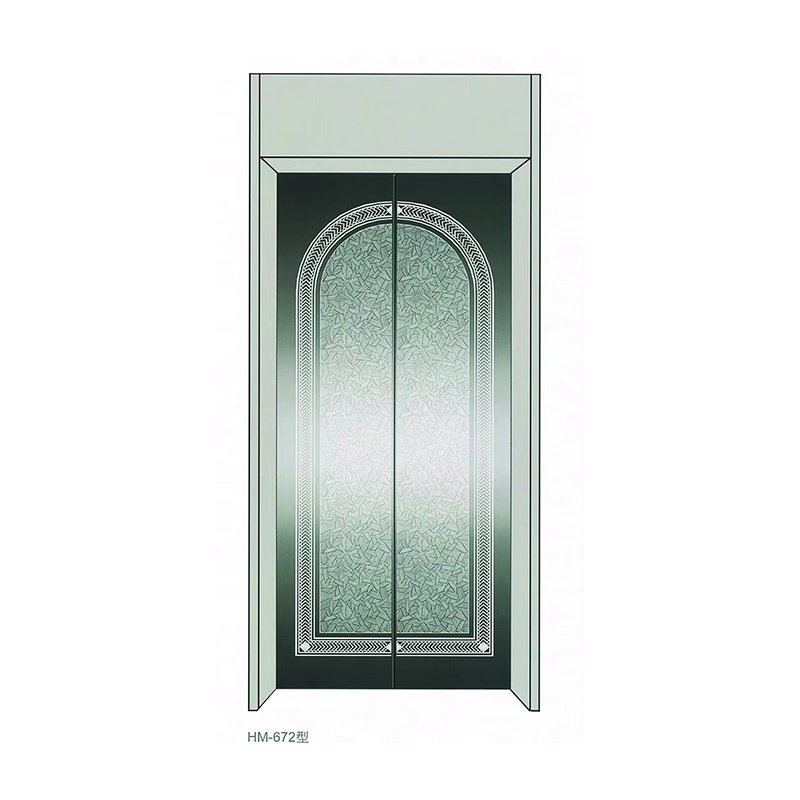 VTSP204 Sistema de porta de elevador de alta qualidade em aço inoxidável painel de porta manual de vidro pintado