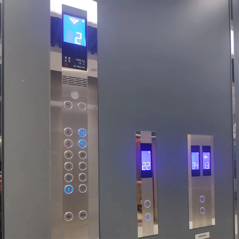 Bobina e Lop fixados na parede da exposição do toque do elevador de aço inoxidável moderno VTSP333