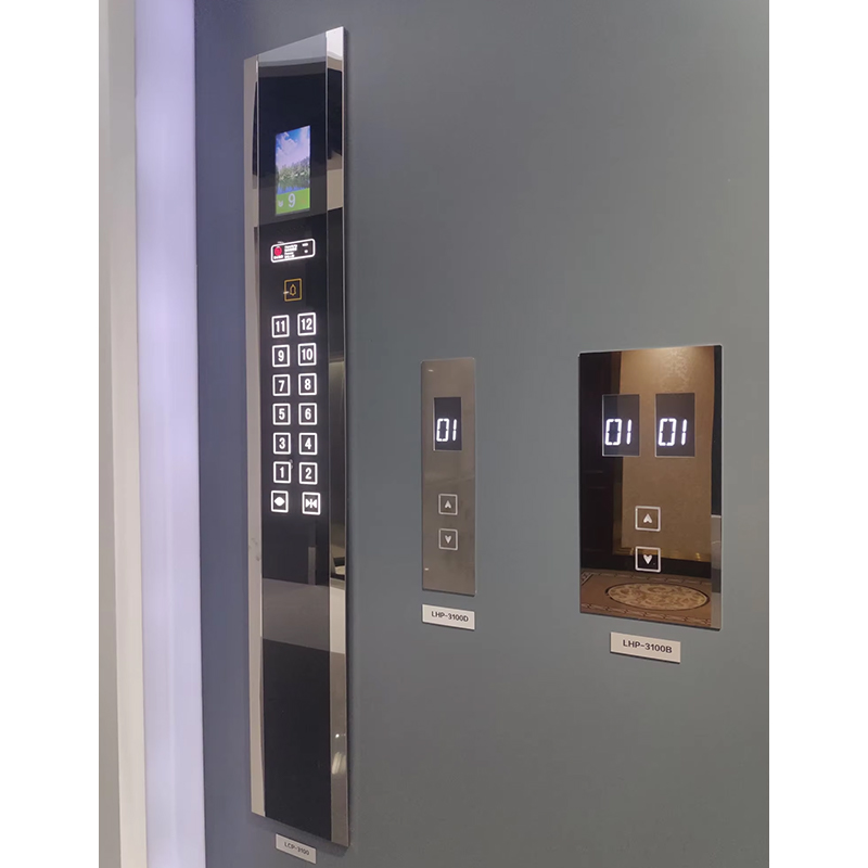 Bobina e Lop fixados na parede da exposição do toque do elevador de aço inoxidável moderno VTSP333