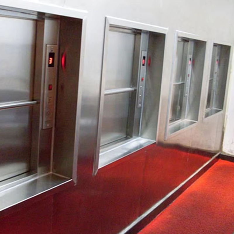 Elevador elétrico Gearless AC VTEF108 com piso de PVC para restaurante e serviço de cozinha de hotel