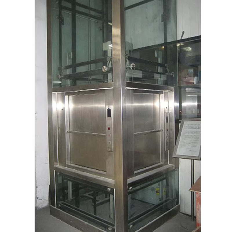 Elevador elétrico Gearless AC VTEF108 com piso de PVC para restaurante e serviço de cozinha de hotel