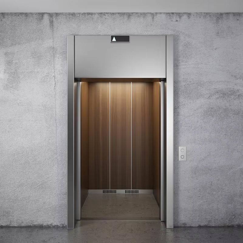 VTEP121 Venda Quente Modelo NV 6-8 Pessoas 630kg Gearless AC Moderno Elevador de Passageiros com Piso de PVC em Aço Inoxidável