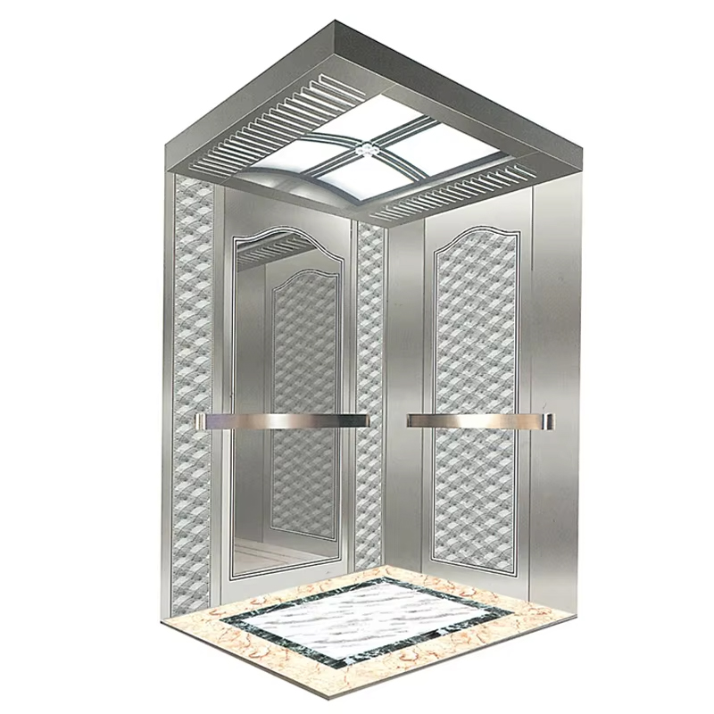 VTEP121 Venda Quente Modelo NV 6-8 Pessoas 630kg Gearless AC Moderno Elevador de Passageiros com Piso de PVC em Aço Inoxidável