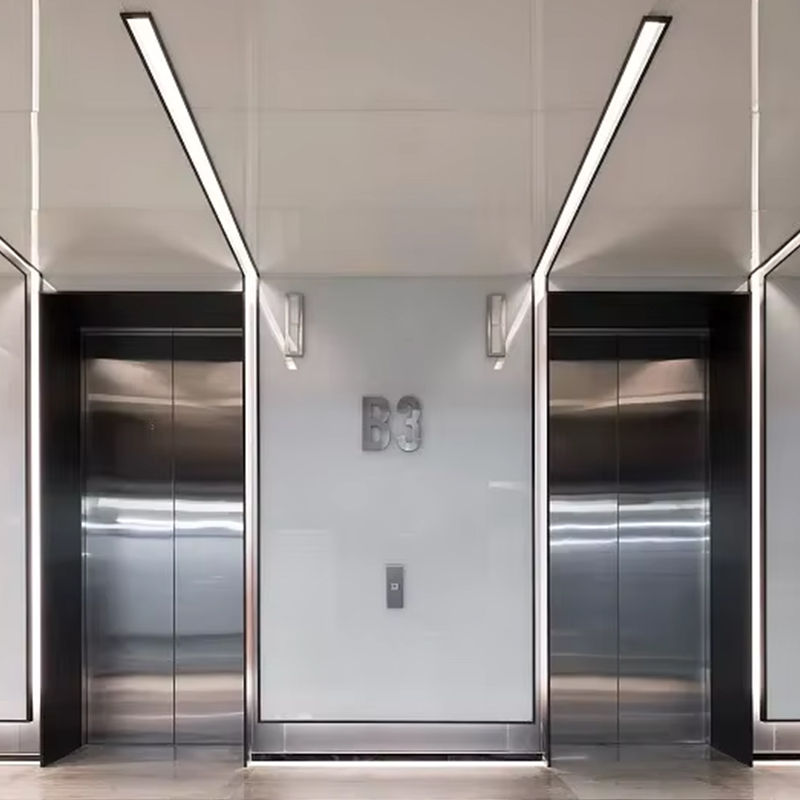 VTEP121 Venda Quente Modelo NV 6-8 Pessoas 630kg Gearless AC Moderno Elevador de Passageiros com Piso de PVC em Aço Inoxidável