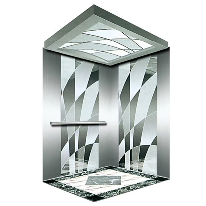 VTEP121 Venda Quente Modelo NV 6-8 Pessoas 630kg Gearless AC Moderno Elevador de Passageiros com Piso de PVC em Aço Inoxidável