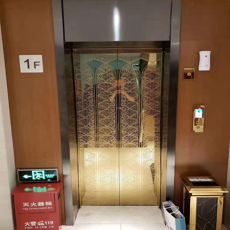 VTEP124 China Marca Moderna Fabricante de elevador de passageiros Elevador de alto desempenho para uso em hotel com piso de PVC Unidade CA de aço inoxidável
