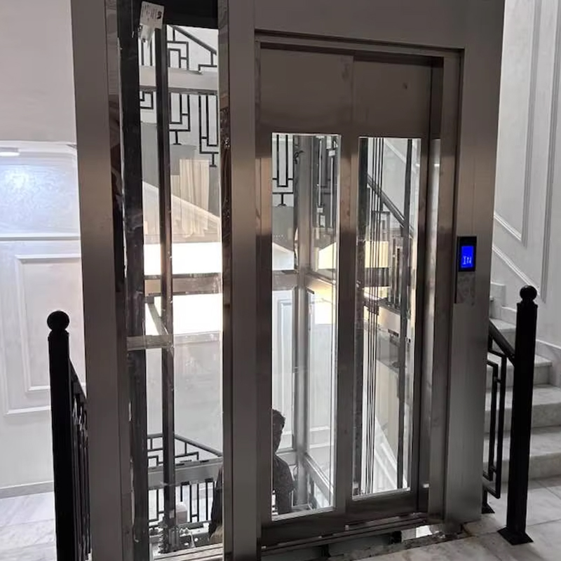VTEP124 China Marca Moderna Fabricante de elevador de passageiros Elevador de alto desempenho para uso em hotel com piso de PVC Unidade CA de aço inoxidável
