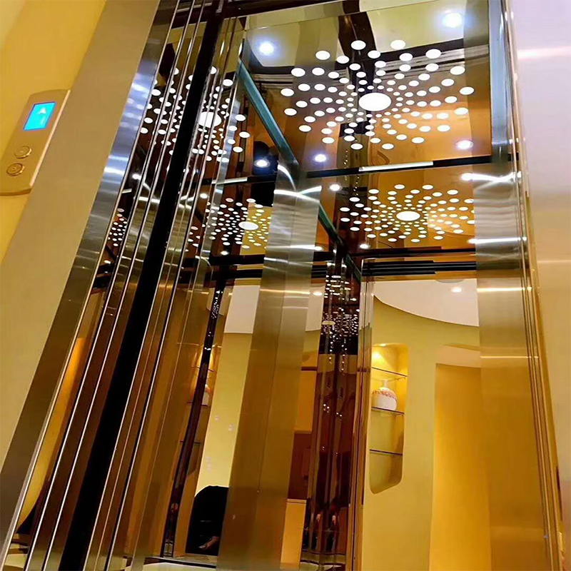 Peças e acessórios do elevador VTSP136 Cabine de elevação de passageiros com iluminação LED e decoração premium