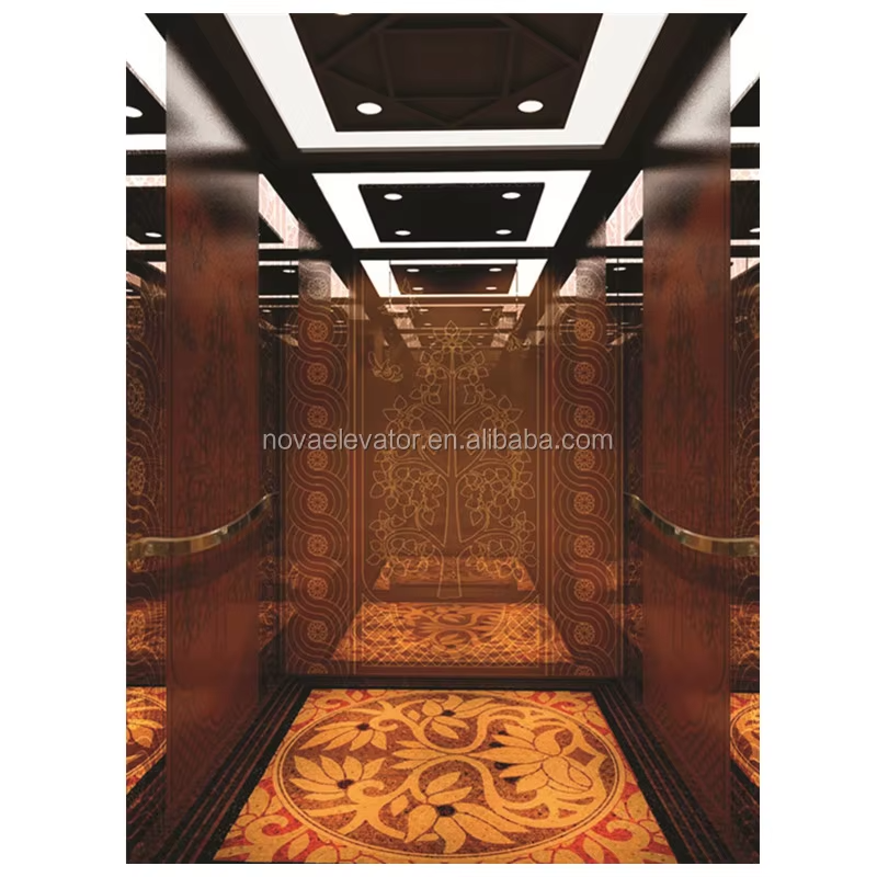 Peças e acessórios para elevador VTSP128 Cabine de elevador de observação premium com paredes de vidro completas