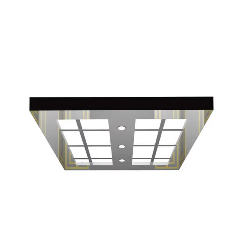 Peças de modernização do elevador VTSP138 Teto de elevador personalizado Espelho de iluminação LED Teto de elevador de aço inoxidável